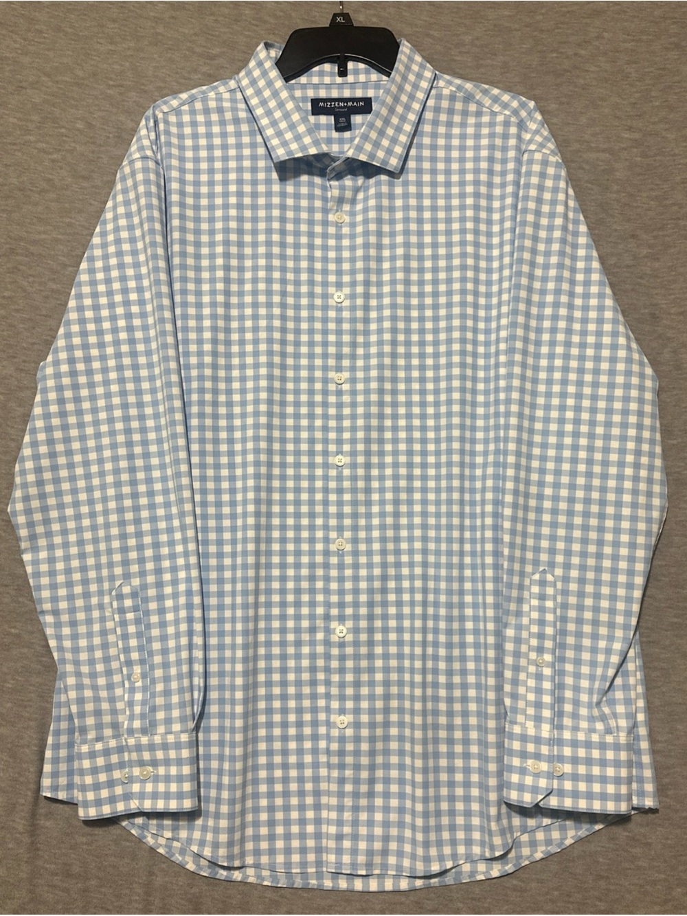 Mizzen + Main Spinnaker Trim Fit Shirt Men’s Size XXL Long Sleeve Blue Checked